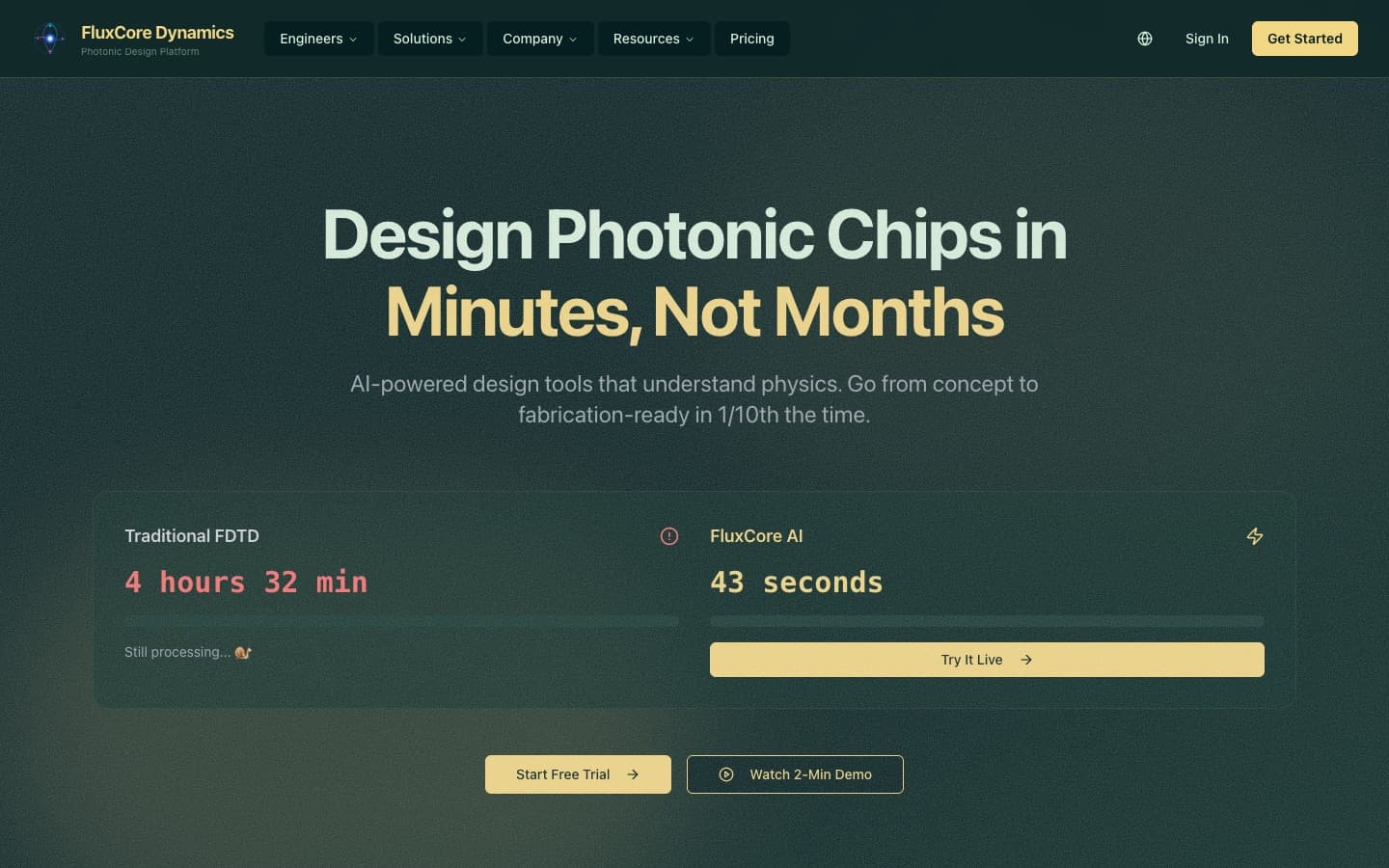 FluxCore Dynamics: AI-assisted photonic chip design, from sketch to foundry file