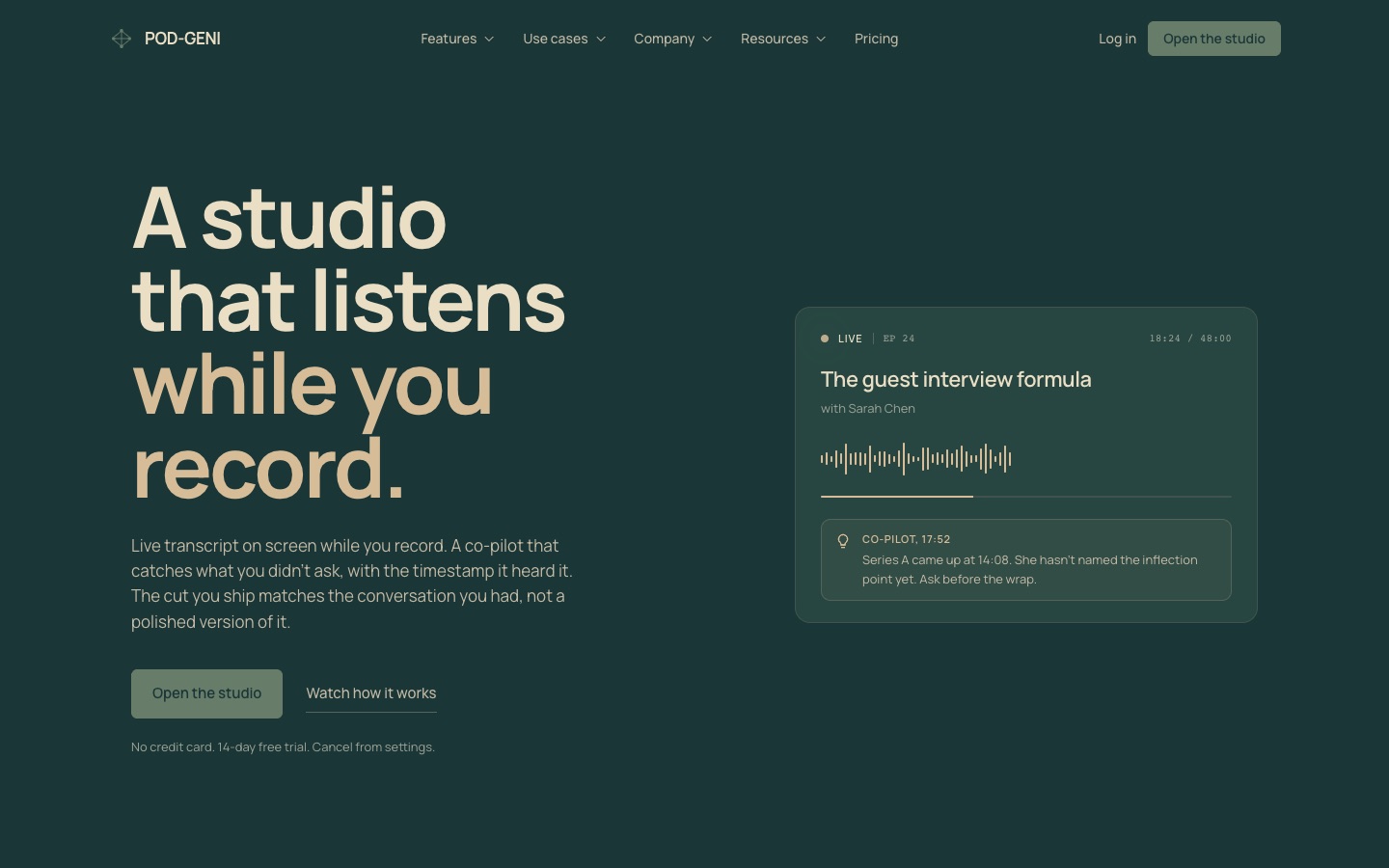 Pod-Geni website