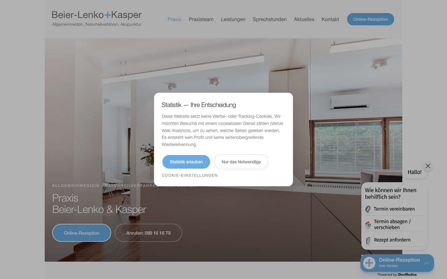 Praxis Beier website